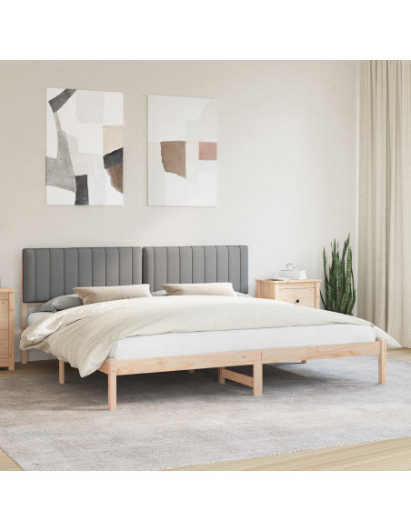 Letto con Testiera Rivestita Grigio chiaro 200 x 200 cm