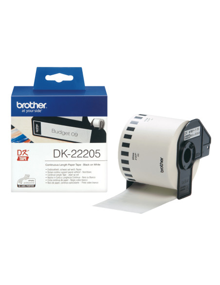 Brother DK-22205 nastro per etichettatrice Nero su bianco