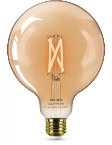 Philips LED Lampadina Smart Filament Ambrata Dimmerabile Luce Bianca da Calda a Fredda Attacco E27 50W Globo
