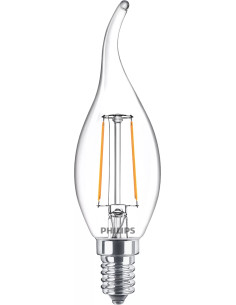 Philips Lampadina candela trasparente a filamento 25 W BA35 E14