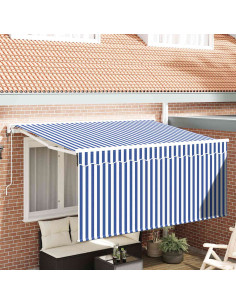 Tenda Retrattile Blu e Bianco 300 x 200 cm