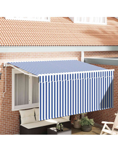 Tenda Retrattile Blu e Bianco 300 x 200 cm