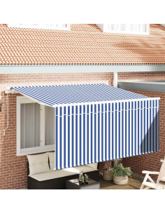 Tenda Retrattile Blu e Bianco 300 x 200 cm