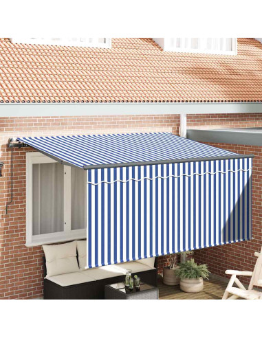 Tenda Retrattile Blu e Bianco 300 x 200 cm