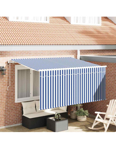 Tenda Retrattile Blu e Bianco 300 x 200 cm