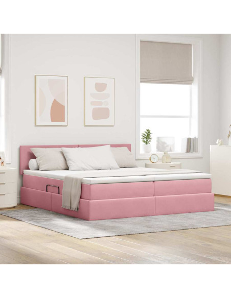 Letto con Contenitore con materasso Rosa 100 x 200 cm