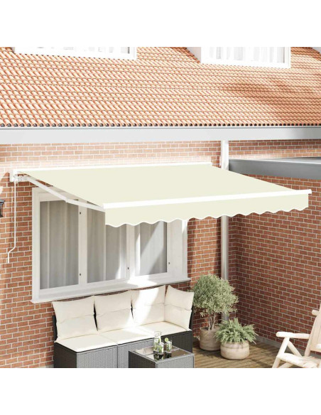 Tenda Retrattile Crema 300 x 200 cm Poliestere e Metallo