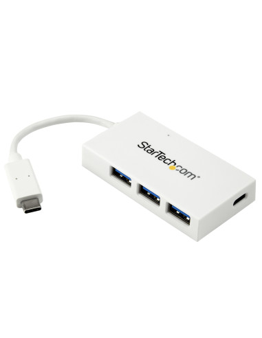StarTech.com Hub USB-C a 4 porte USB 3.0 - Perno e Concentratore USB Tipo C con 1x USB-C e 3x USB-A - Bianco