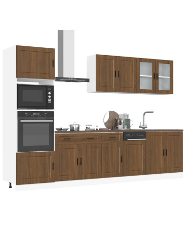 Set Mobili da Cucina 7 pz Porto Rovere Marrone in Truciolato