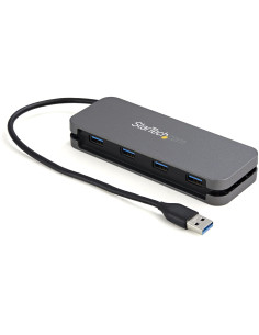 StarTech.com HB30AM4AB hub di interfaccia USB 3.2 Gen 1 (3.1 Gen 1) Type-A 5000 Mbit/s Nero, Grigio