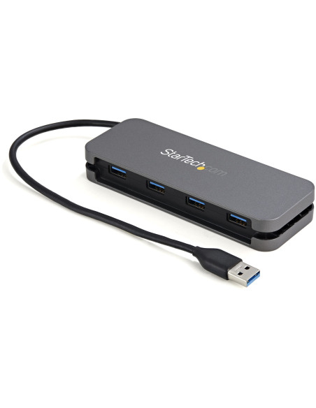 StarTech.com HB30AM4AB hub di interfaccia USB 3.2 Gen 1 (3.1 Gen 1) Type-A 5000 Mbit/s Nero, Grigio