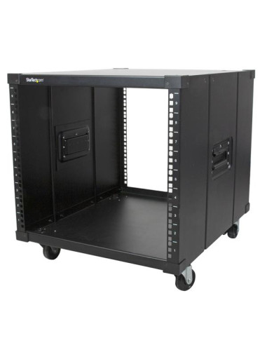 StarTech.com Server Rack a 4 Montanti 9U Open Frame, Armadio Rack di Rete 19"con Ruote, Piccolo Rack Server per spazi ristretti 