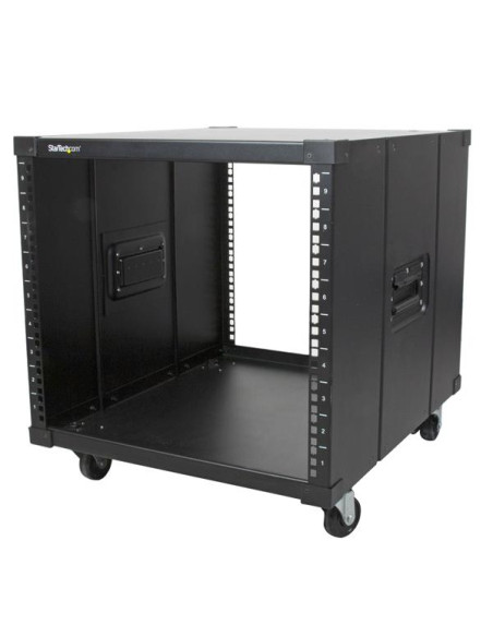 StarTech.com Server Rack a 4 Montanti 9U Open Frame, Armadio Rack di Rete 19"con Ruote, Piccolo Rack Server per spazi ristretti 