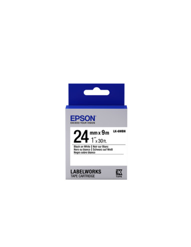 Epson Nastro fondo Standard Bianco per testo Nero 24/09 LK-6WBN