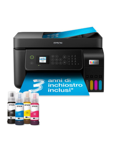 Epson EcoTank ET-4800 stampante multifunzione inkjet 4-in-1 A4, serbatoi ricaricabili alta capacità, 4 flaconi inclusi pari a 7