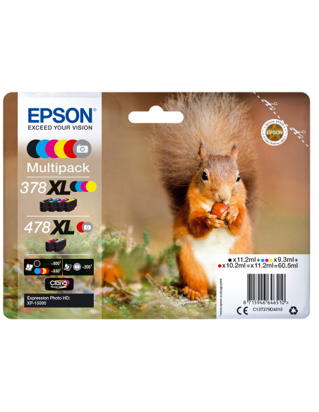 Epson Squirrel Multipack 6-colours 378XL / 478XL Claria Photo HD Ink