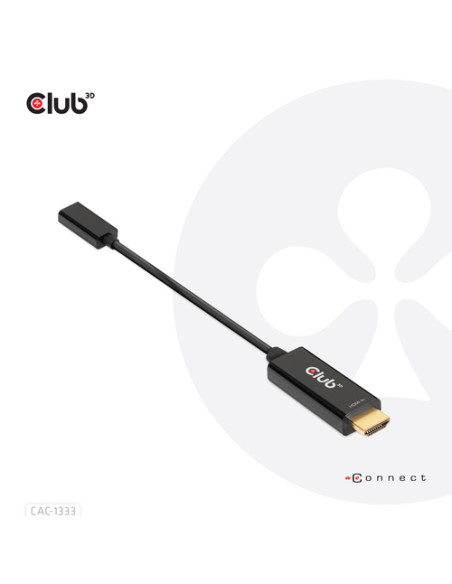 CLUB3D CAC-1333 cavo e adattatore video 0,22 m HDMI tipo A (Standard) USB tipo-C Nero