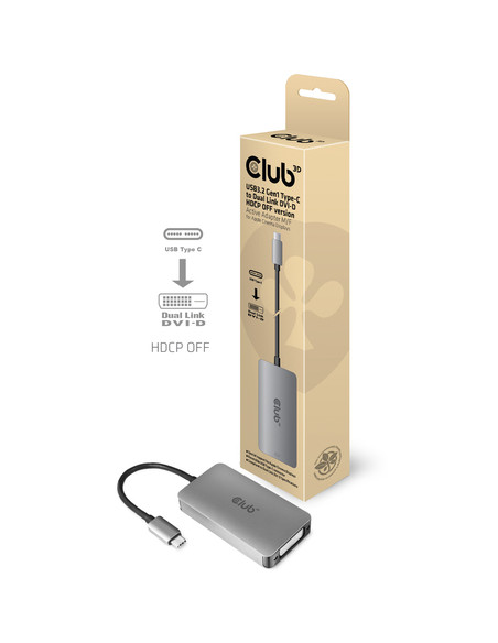 CLUB3D CAC-1510-A cavo e adattatore video 0,25 m USB tipo-C DVI-D Grigio
