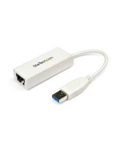 StarTech.com Adattatore di rete NIC USB 3.0 a Ethernet Gigabit RJ45 10/100/1000 Mb/s - M/F Bianco