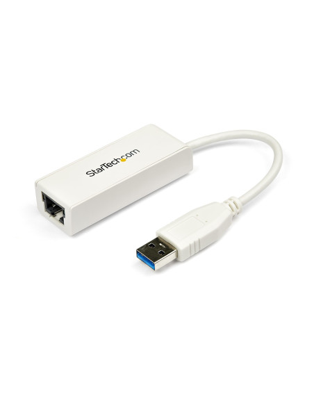StarTech.com Adattatore di rete NIC USB 3.0 a Ethernet Gigabit RJ45 10/100/1000 Mb/s - M/F Bianco