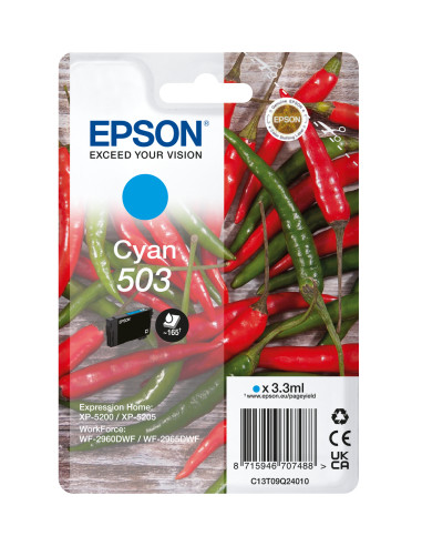 Epson 503 cartuccia d'inchiostro 1 pz Originale Resa standard Ciano