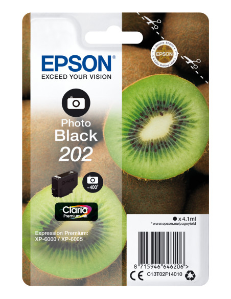 Epson Kiwi Singlepack Photo Black 202 Claria Premium Ink