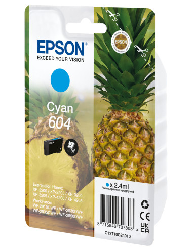 Epson 604 cartuccia d'inchiostro 1 pz Originale Resa standard Ciano