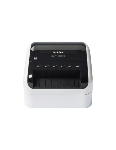 Brother QL-1110NWB stampante per etichette (CD) Termica diretta 300 x 300 DPI 110 mm/s Con cavo e senza cavo Collegamento ethern