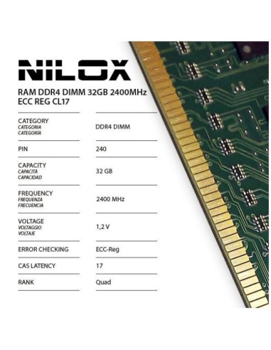 Nilox DDR4 32GB 2400MHZ ECC REG CL17