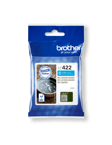 Brother LC422C cartuccia d'inchiostro 1 pz Originale Ciano