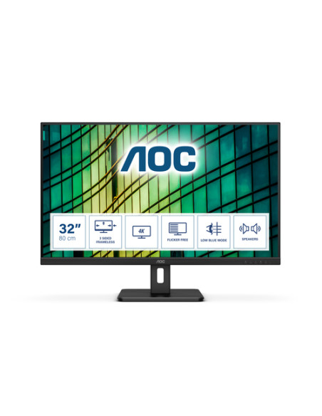 AOC E2 U32E2N Monitor PC 80 cm (31.5") 3840 x 2160 Pixel 4K Ultra HD LED Nero