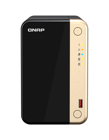 QNAP TS-264 NAS Tower Intel® Celeron® N5095 8 GB 0 TB QNAP QTS Nero, Oro