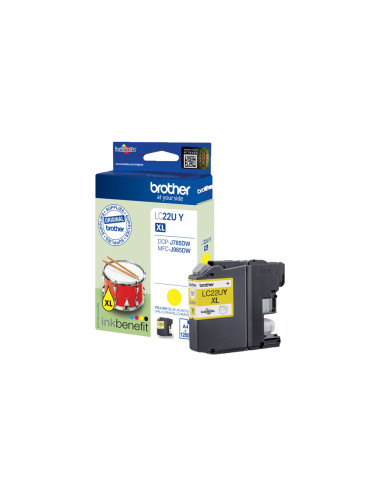 Brother LC22UY cartuccia d'inchiostro 1 pz Originale Resa elevata (XL) Giallo