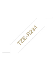 Brother TZE-R234 nastro per etichettatrice Oro su bianco