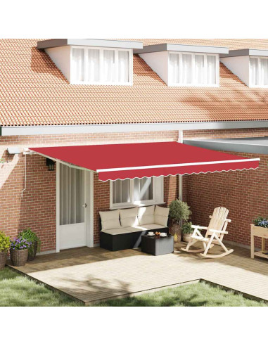 Tenda Retrattile Rosso 450 × 350 cm Tessuto e acciaio