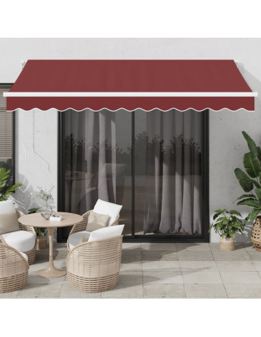Tenda da Sole Retrattile Automatica con LED Bordò 350x250 cm