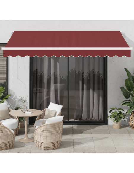 Tenda da Sole Retrattile Automatica con LED Bordò 350x250 cm