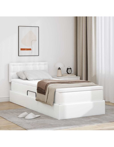 Letto con contenitore e LED con led Bianco Puro 100 x 200 cm