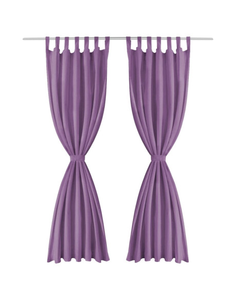 2 Pz Tende in Micro Raso con Passanti 140x245 cm Lilla