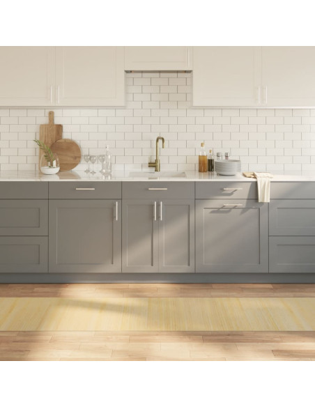 Tappeto Rettangolare Natura Chiaro 60x400 cm in Bambù