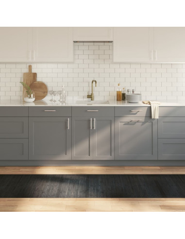 Tappeto Rettangolare Grigio 70x400 cm in Bambù