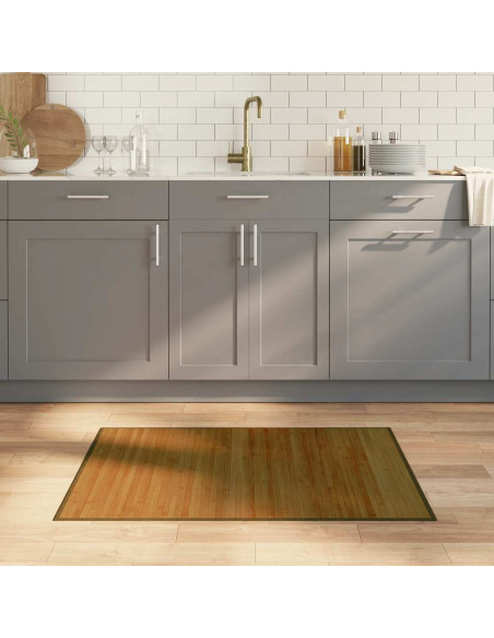 Tappeto Rettangolare Marrone 70x100 cm in Bambù