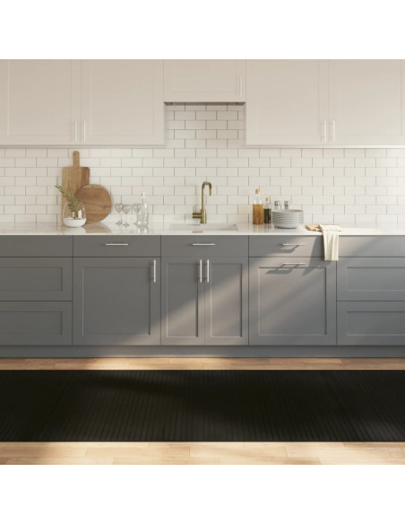 Tappeto Rettangolare Nero 100x400 cm in Bambù