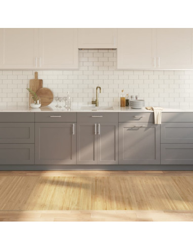 Tappeto Rettangolare Natura Chiaro 100x400 cm in Bambù