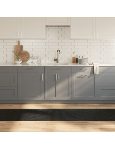 Tappeto Rettangolare Nero 60x400 cm in Bambù