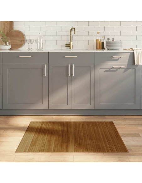 Tappeto Rettangolare Marrone 80x100 cm in Bambù