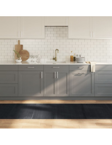 Tappeto Rettangolare Nero 80x400 cm in Bambù