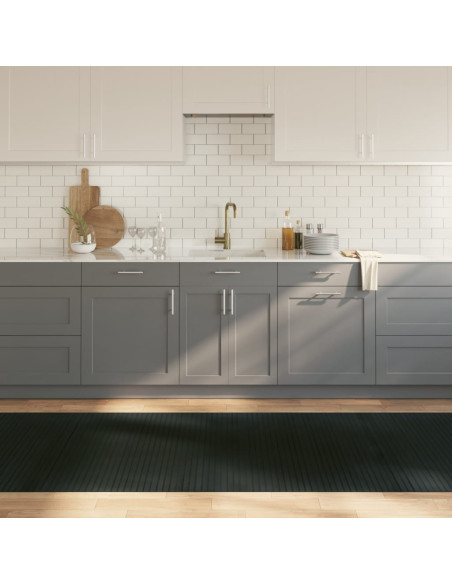 Tappeto Rettangolare Grigio 100x500 cm in Bambù