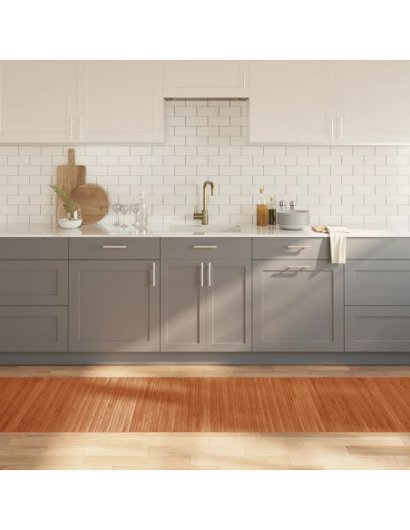 Tappeto Rettangolare Marrone 80x400 cm in Bambù