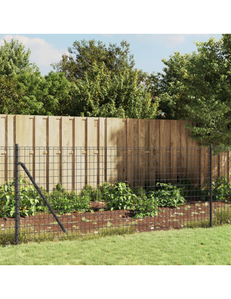 Recinzione Metallica con Picchetti Ancoraggio Antracite 1x10 m